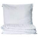 Pościel biała 100 % bawełna pasek 2 cm 220 x 200 + 2szt. 70 x 80 cm